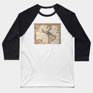 Antique Map of the Americas by John Speed, 1626 Baseball T-Shirt